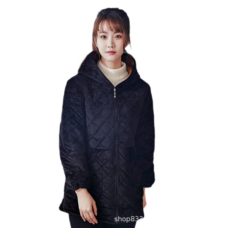罩衣女新款外穿女士冬季加厚保暖外套宽松三层加厚棉衣家居服棉袄