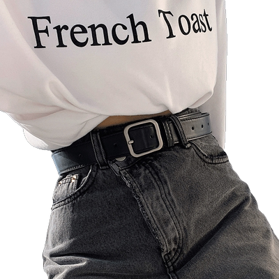 复古黑色女士皮带男士宽细窄ins
