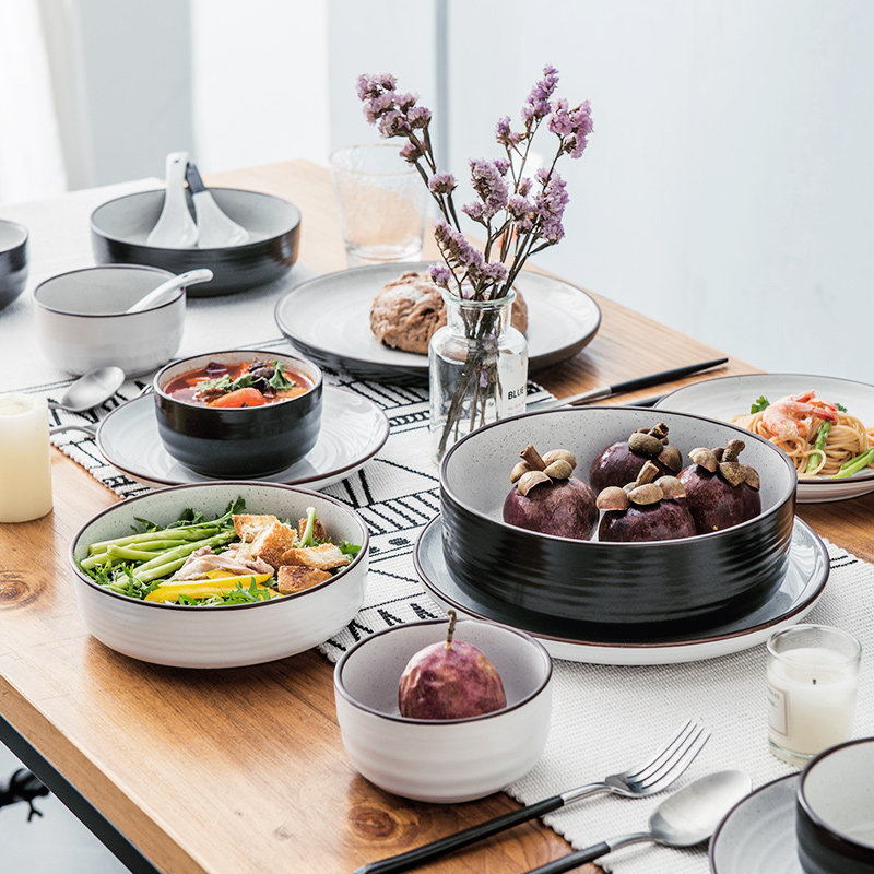 陶瓷餐具碗碟饭碗家用单个美式