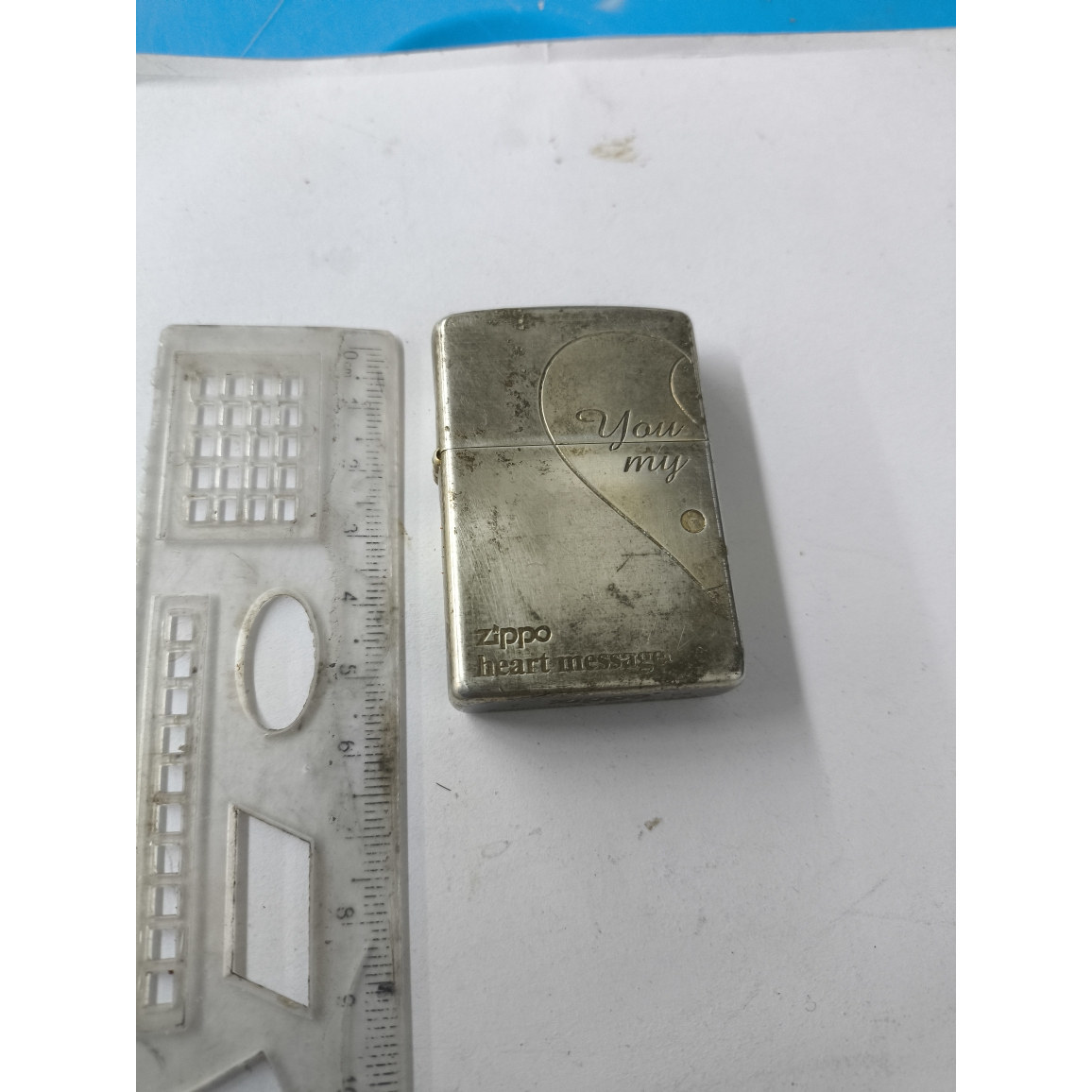 老款银壳ZIP煤油打火机HEART