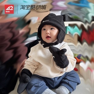 Nike HA5751 儿童加绒时尚 套装 010 保暖雷锋帽绒线手套 42运动家