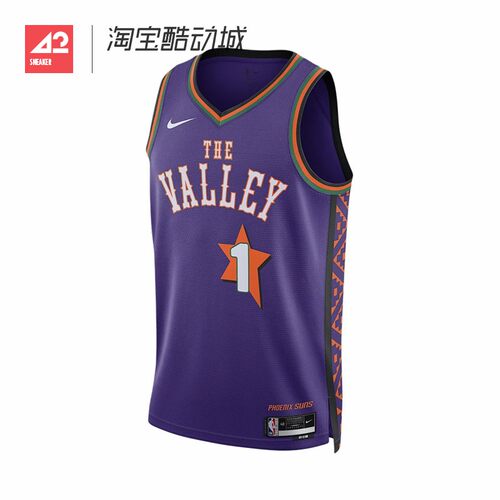 42运动家 Nike Dri-Fit NBA太阳队布克SW球迷版球衣 FQ4356-504