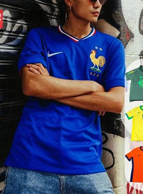 42运动家 Nike Dri-Fit V领套头 休闲运动短袖 足球衣 FJ1259-452