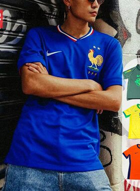 42运动家 Nike Dri-Fit V领套头 休闲运动短袖 足球衣 FJ1259-452