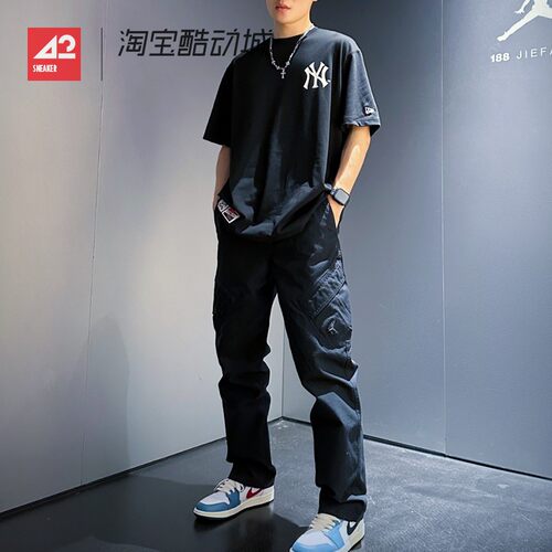 42运动家 耐克JORDAN 男子秋季新款纯棉舒适工装长裤 FV7256-010