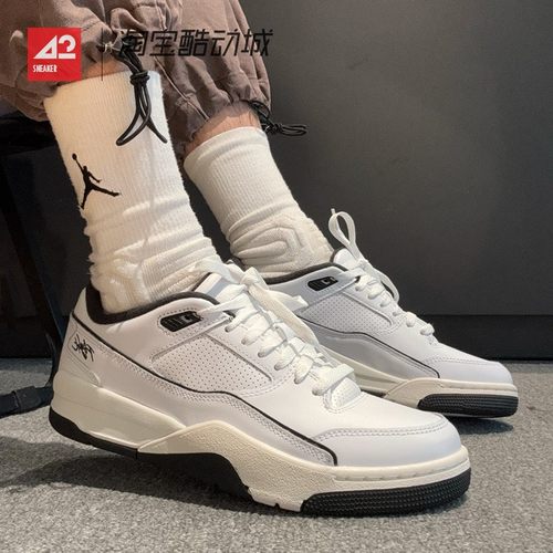 42运动家 Jordan FLIGHT COURT 男女低帮复古篮球鞋白 HF3255-100