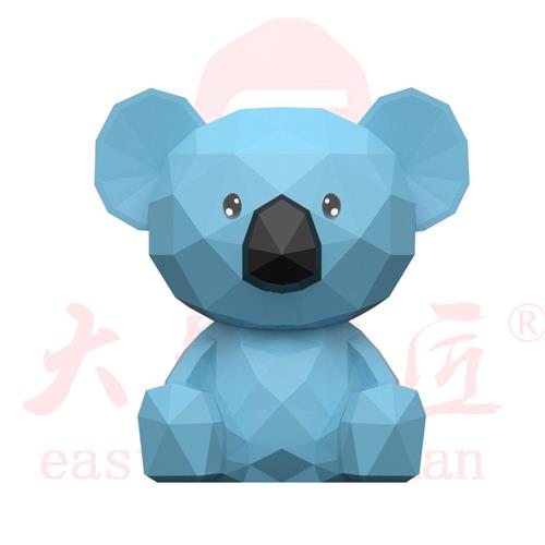 大型不锈钢卡通几何动物雕塑兔子熊考拉象定制网红美陈公仔摆件