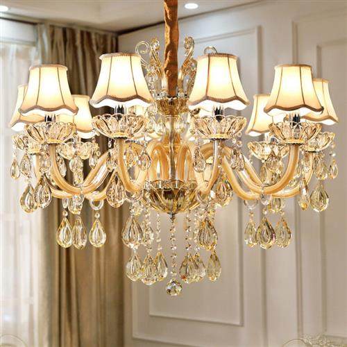 欧式水晶灯欧式餐厅卧室灯具美式客厅吊灯现代轻奢蜡烛别墅工程灯,家装灯饰光源,客厅吊灯,淘宝优惠券,粉丝福利购,淘宝优惠卷