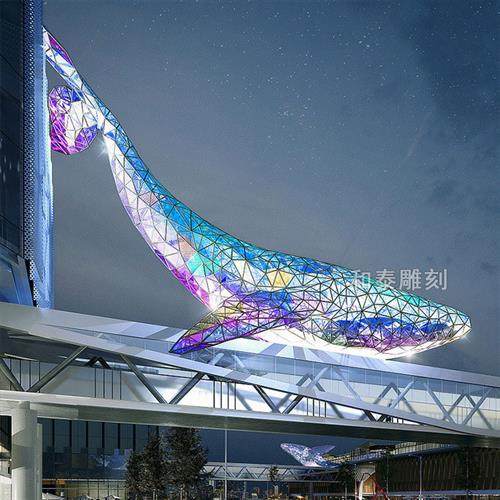 大型不锈钢飞马鲸鱼雕塑户外金属镜面抽象镂空廊架园林景观摆件,基础建材,砂岩雕刻,淘宝优惠券,粉丝福利购,淘宝优惠卷