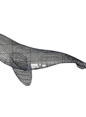 鲸鱼镂空雕塑不锈钢铁艺海洋动物摆件海豚金鱼悬挂吊装饰品定制