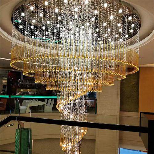 复式楼水晶大吊灯客厅酒店大堂大厅挑空灯具现代新款别墅水晶吊灯,家装灯饰光源,客厅吊灯,淘宝优惠券,粉丝福利购,淘宝优惠卷