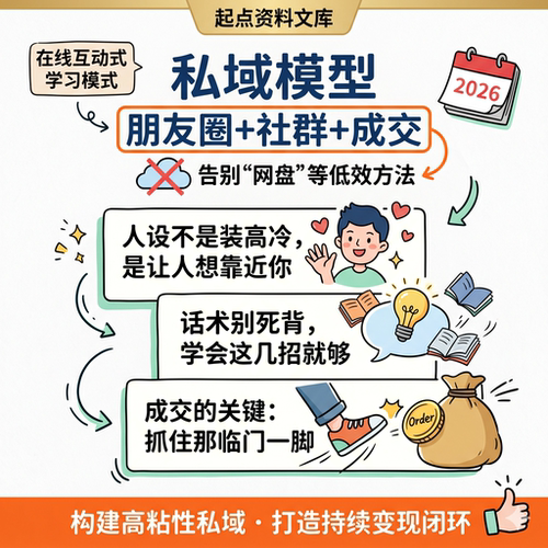 私域模型朋友圈社群成交人设技巧话术销售模式策略营销策划运营