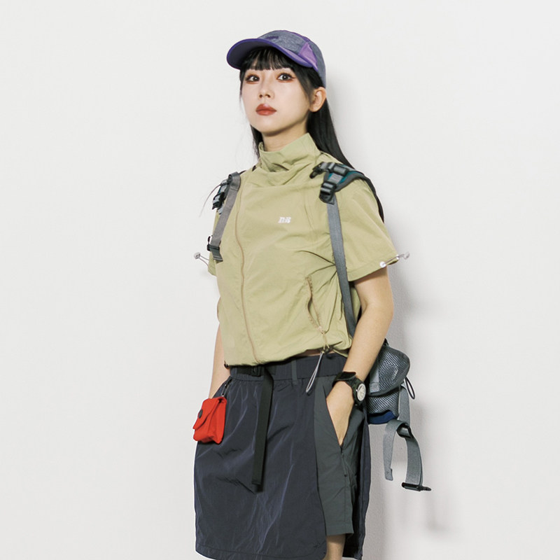 RCDB日系户外机能风立领短袖衬衫图片