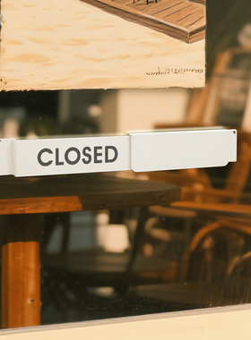 open closed挂牌门店营业提示牌 店铺门口营业中休息中告示牌定制