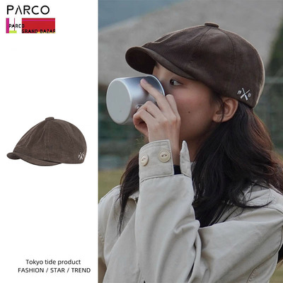 Parco日系复古灯芯绒前进帽