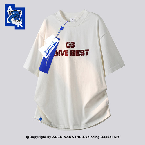 ADERNANA重磅纯棉刺绣宽松T恤