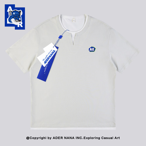 ADERNANA潮牌刺绣宽松短袖T恤