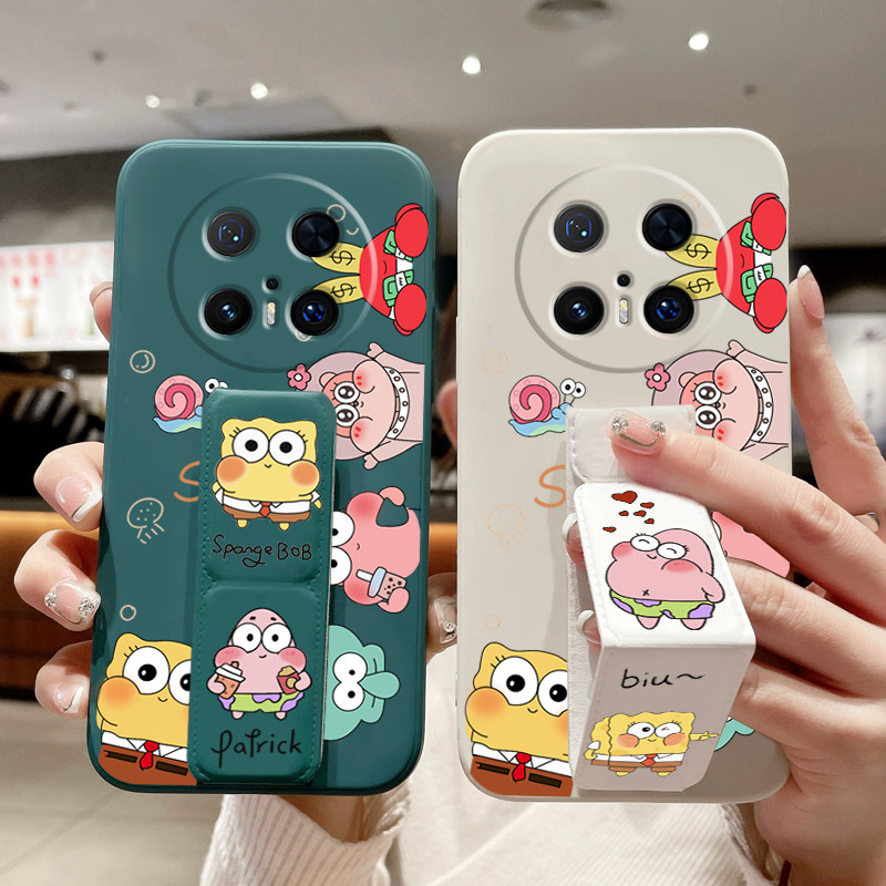 适用于华为Mate80Pro全包防摔手机壳Mate70Pro+折叠腕带60海绵宝宝Mate50/40E情侣款40男女3/20磁吸支架软壳