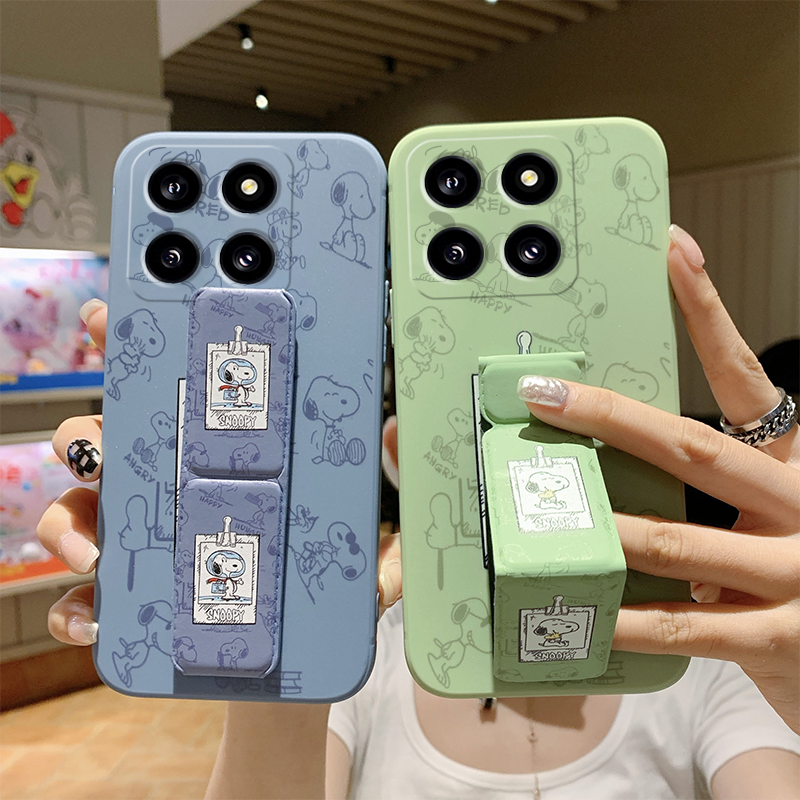 小米15Ultra手机壳史努比14Pro磁吸13便携式13折叠支架壳xiaomi12Pro天玑版11青春版/10至尊版硅胶软壳腕带套