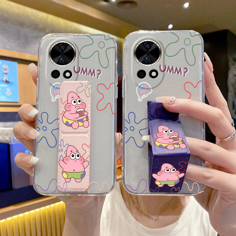 适用于华为Nova15Ultra手机壳14/13/12Pro透明款nova11派大星桌面10Pro/9/8/7防摔支撑架磁吸折叠腕带套软壳