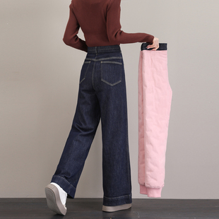 牛仔羽绒裤女外穿冬2025新款时尚加长高个子加绒加厚东北防寒棉裤