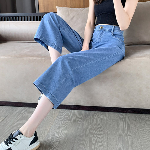 阔腿牛仔裤女夏薄款七分