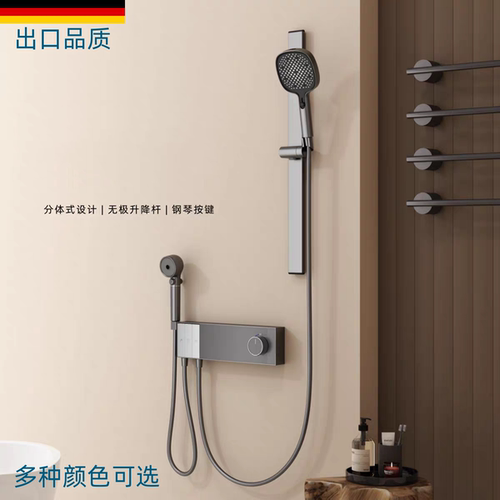 德国增压喷枪极窄明装升降花洒套