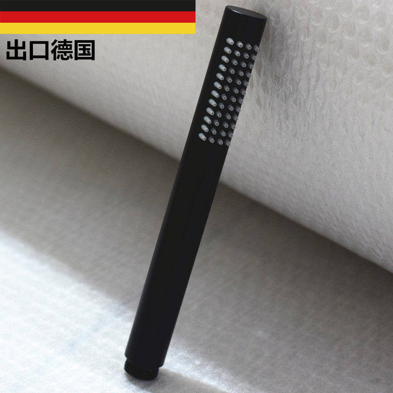 出口德国黑色手持花洒喷头 圆形全铜手提花洒莲蓬头增压淋浴喷头