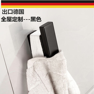 出口德国黑色挂衣钩304不锈钢衣钩卫生间门后衣帽钩毛巾挂钩单钩