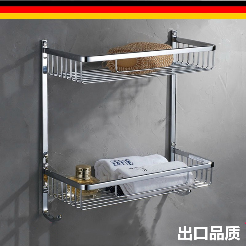 德国全铜五金挂件双层网篮置物架