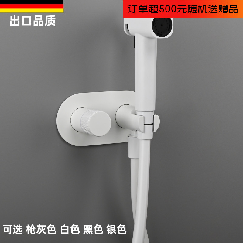 卫生间白色暗装增压妇洗喷枪套装