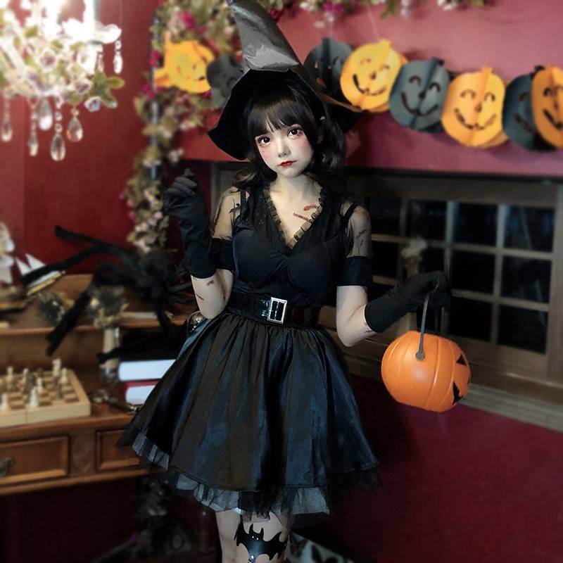 万圣节服装成人女舞台装鬼新娘僵尸装女巫装巫婆装精灵恶魔演出服