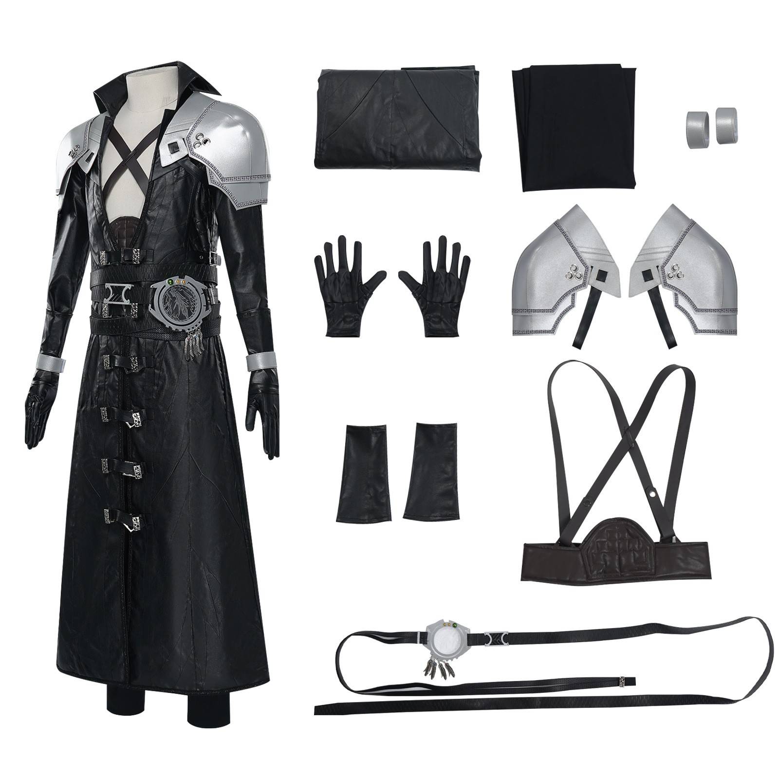 终幻想7萨菲罗斯cos皮质外套ff7萨菲罗斯动漫游戏cosplay