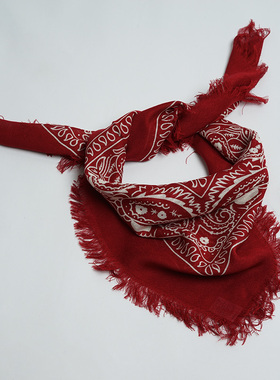 出口围巾女春夏 红色经典腰果花印花丝巾 百搭旅游装饰领巾小方巾