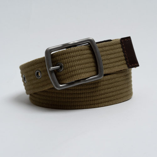 男帆布军绿编织腰带百搭工装双面