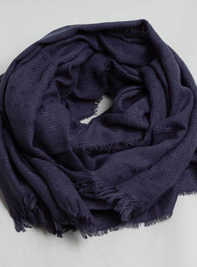 新款欧美时尚 欧美气质藏青色方巾女秋冬 百搭纯色保暖围脖大披肩
