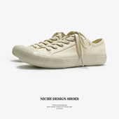 日系久留米奶油小白鞋 女ns简约百搭休闲鞋 女鞋 子硫化帆布鞋