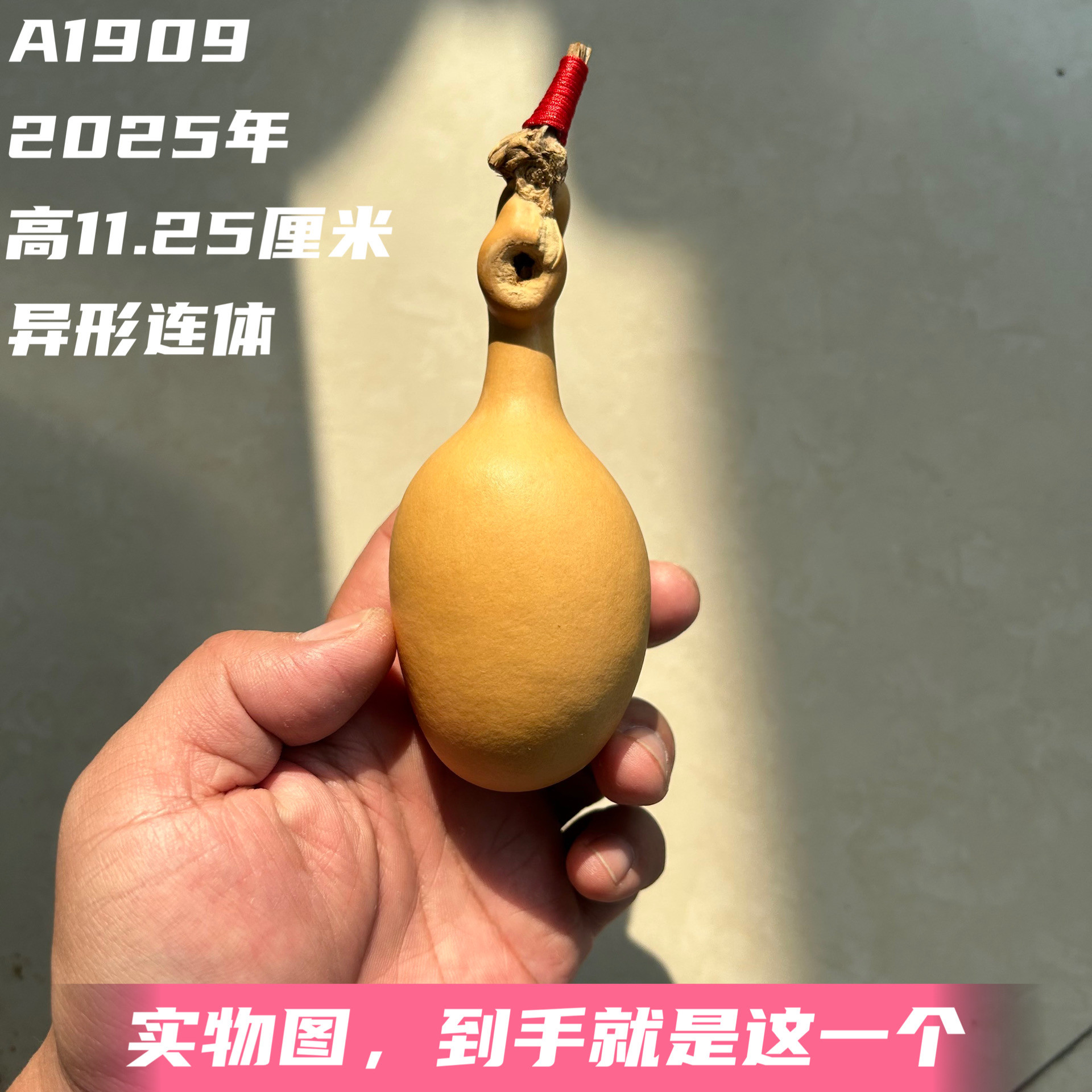 A1909高11.25厘米2025年精品手捻异形连体葫芦
