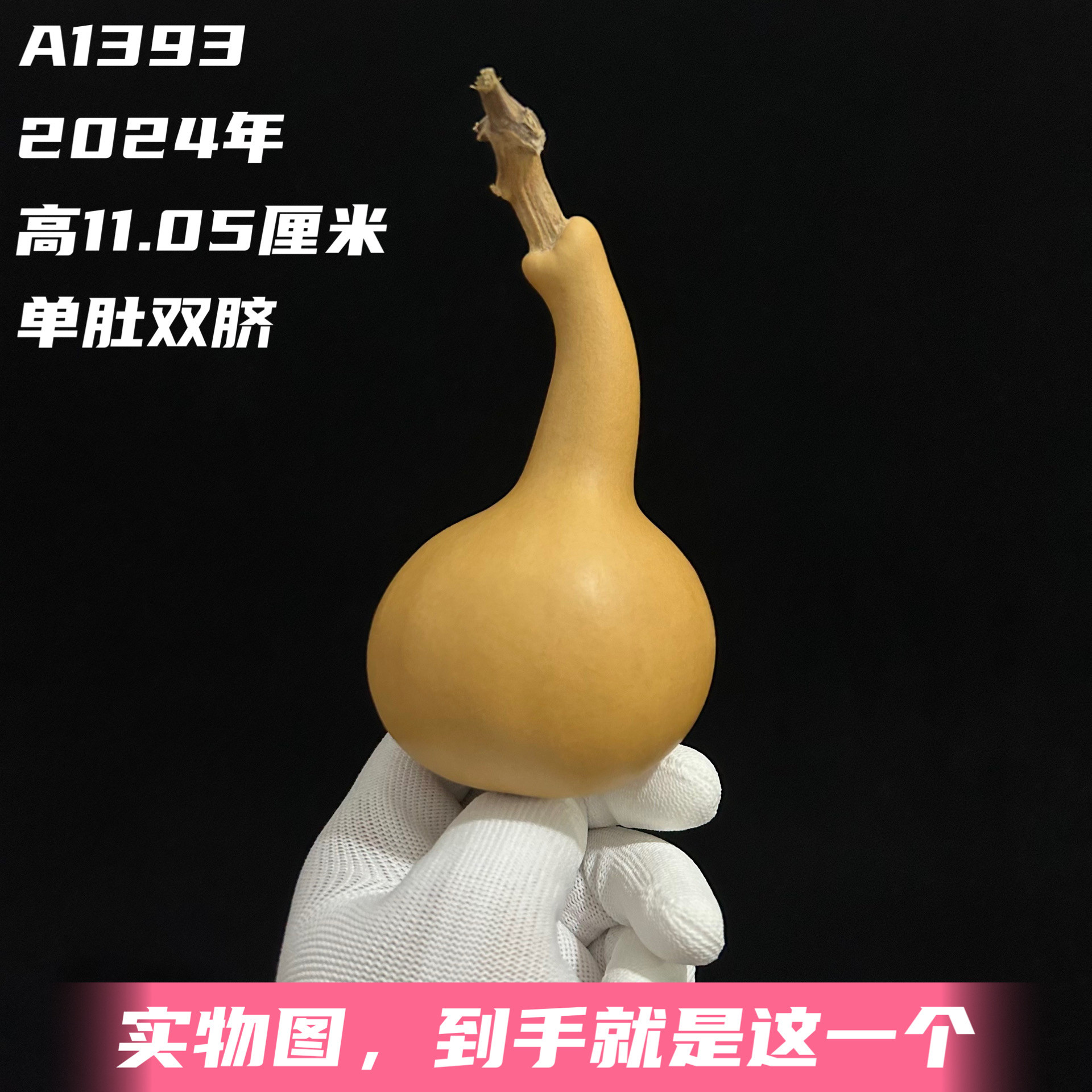 A1393高11.05厘米2024年精品手捻本捻单肚双脐异形文玩葫芦
