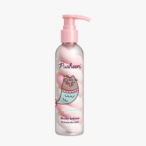 波兰采购胖吉猫pusheen草莓冰激凌身体乳三色螺旋滋润好吸收200ml