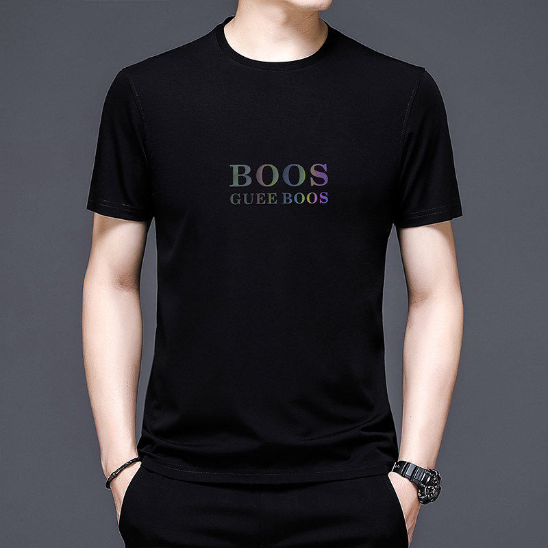 2026夏季新款男士短袖t恤圆领冰丝凉感潮牌印花品牌半袖体恤潮T男