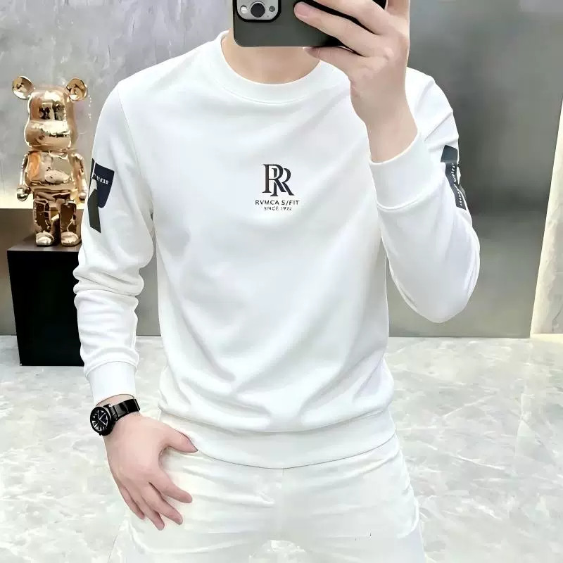 欧货R字母印花男士圆领卫衣