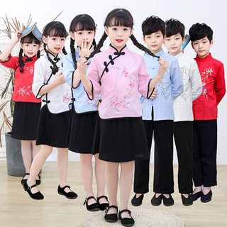六一成人民国风五四青年学生装男女中山装儿童中国风大合唱演出服