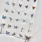 二十二丁目闪钻蝴蝶耳钉女2026年新款 钛钢耳骨钉高级感轻奢耳蜗钉