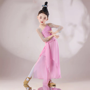 六一儿童节春三月中国风身韵纱衣飘逸练功服古典舞蹈服芒种演出服