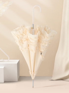 公主伞黑色粉色米白紫色欧式三圈遮阳伞西式婚庆新娘伞长伞童话伞