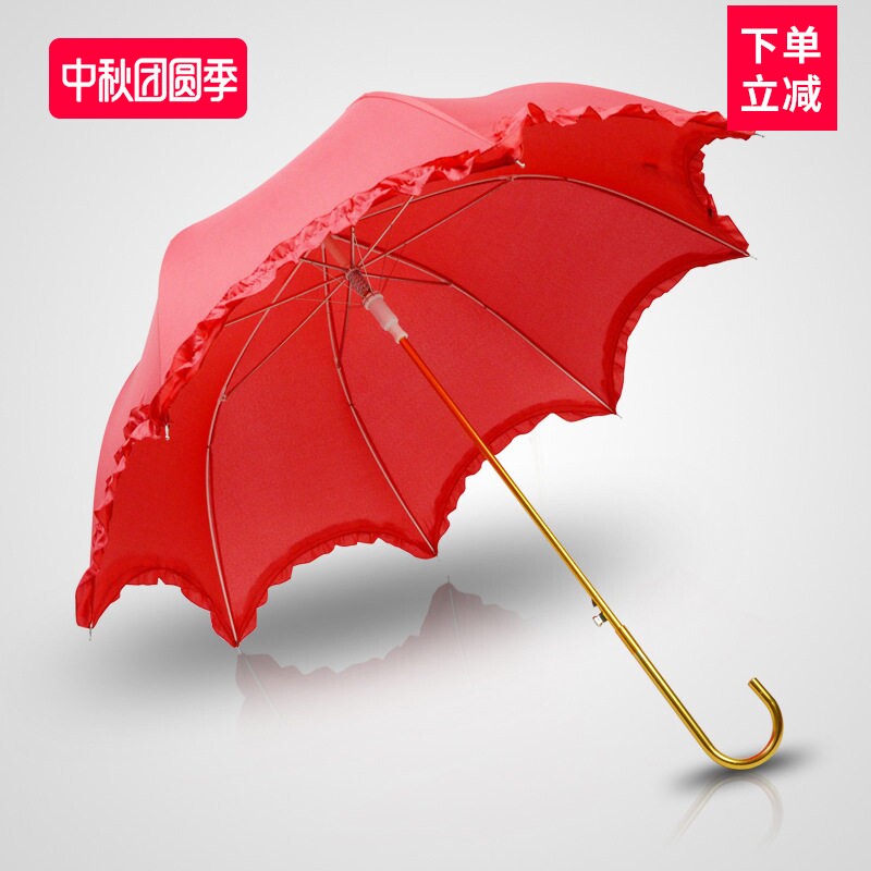 现货批发月牙花边新娘结婚长柄