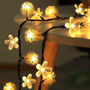 樱花太阳能灯串户外防水庭院装饰氛围灯花园阳台布置闪灯led彩灯