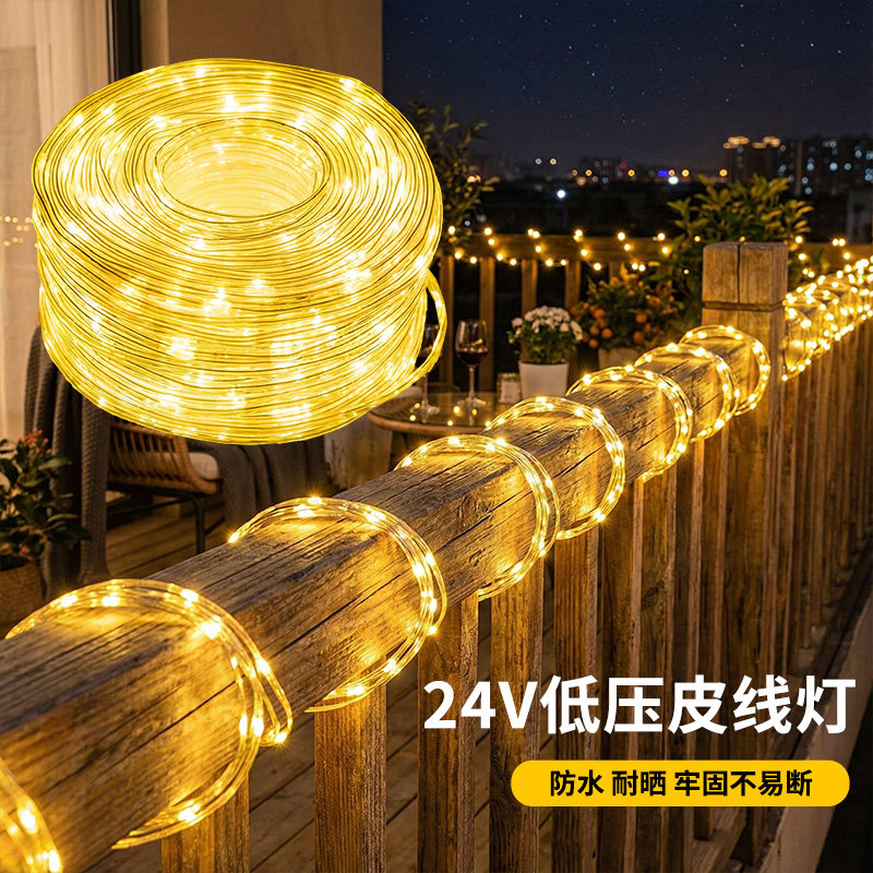 户外太阳能防水LED树灯串