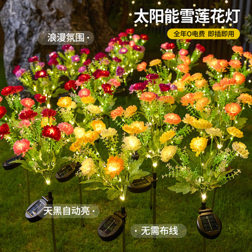 新款7头太阳能雪莲花灯